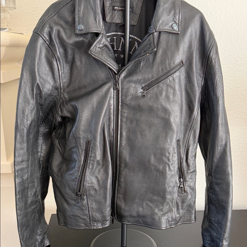 Ramones John Varvatos Black Leather Biker Jacket - Picture 3 of 7